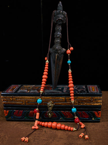 Coral Stone Tibetan Style Turquoise Sacred Necklace