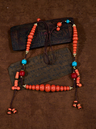 Coral Stone Tibetan Style Turquoise Sacred Necklace