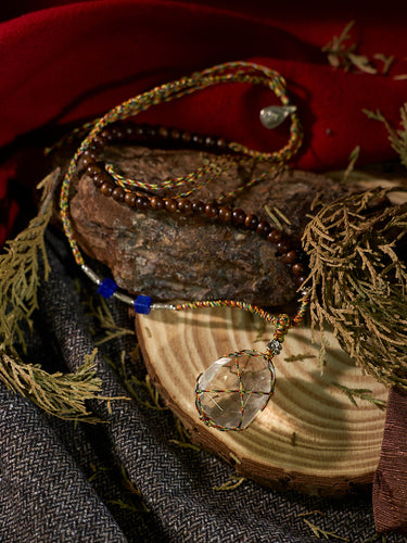 Kailash Energy Essence of Soul Recovery Clear Quartz Pendant with Lapis Lazuli and Sterling Silver