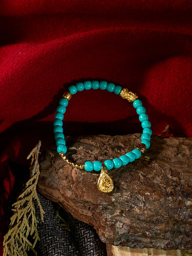 Healing Prosperity Turquoise Tara Gold Bracelet