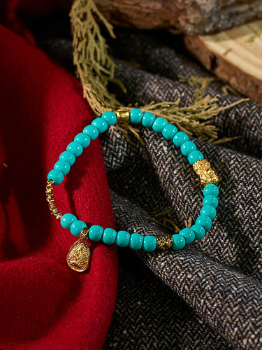 Healing Prosperity Turquoise Tara Gold Bracelet