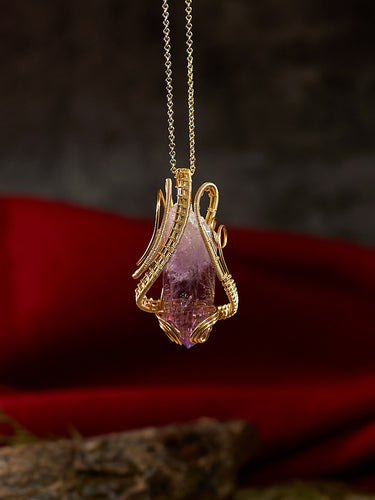 Kailash Energy Amour Amethyst Pendant in Handcrafted Copper