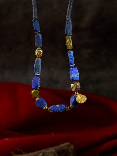 Lapis Lazuli Clarity Necklace | Tibetan Jewelry with Lapis Lazuli for Calm Decision-Making and Improved Sleep
