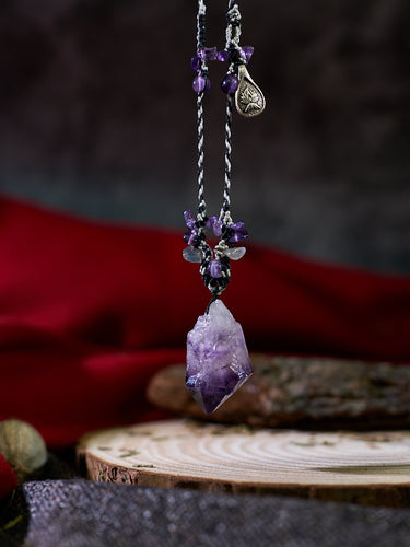 Profound Spirit Connection Amethyst Scepter Hand-woven Pendants