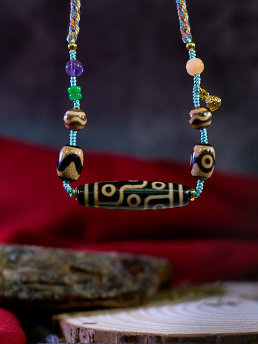Fortune Nine-Eyed Dzi Pendant Pendant