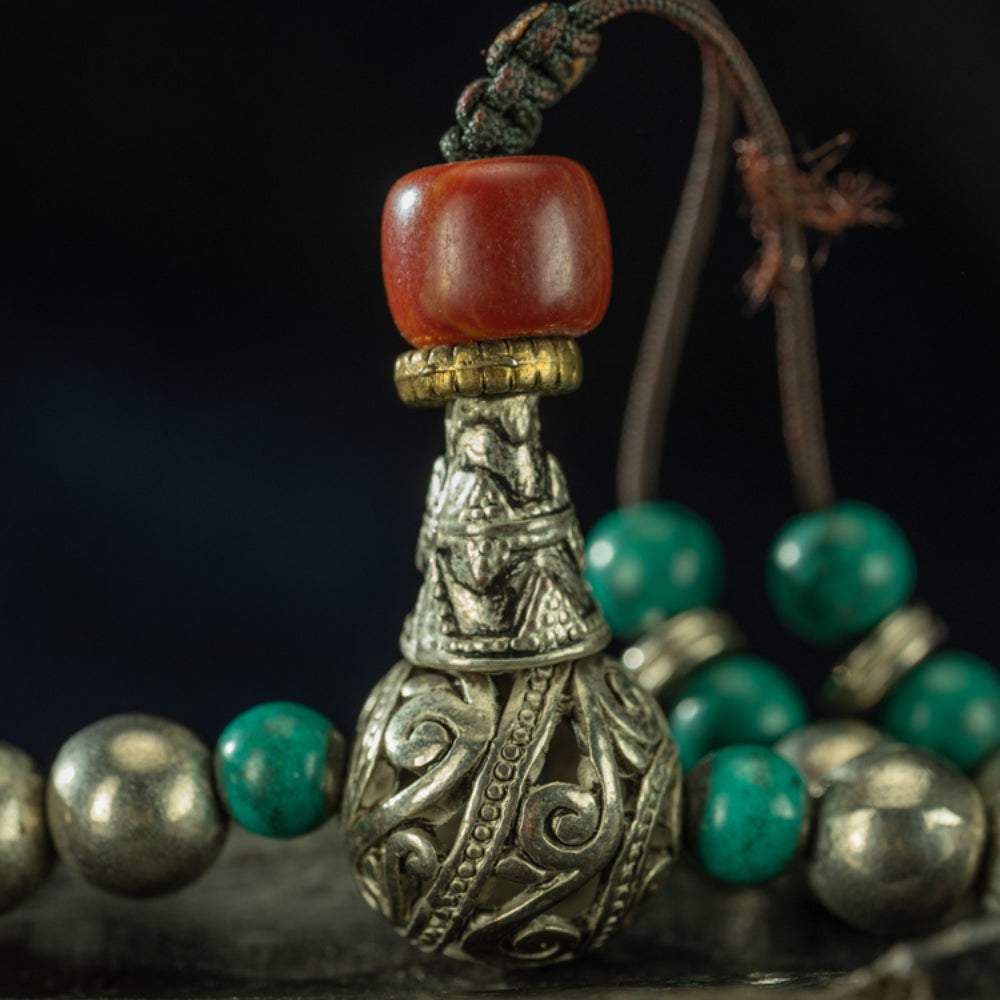 Sacred 108 Beads Tibetan Prayer Necklace for Spiritual Awakening and Protection