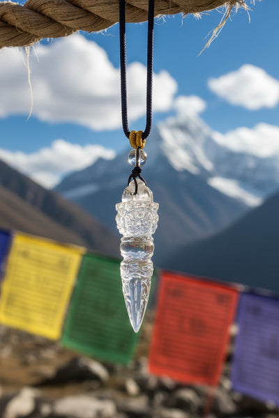 Phurba Vajra Protective Energy Clear Quartz Necklace