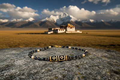 Harmonious Wisdom Four-Eyed Agate 18K Gold & Silk Pearl Dzi Necklace
