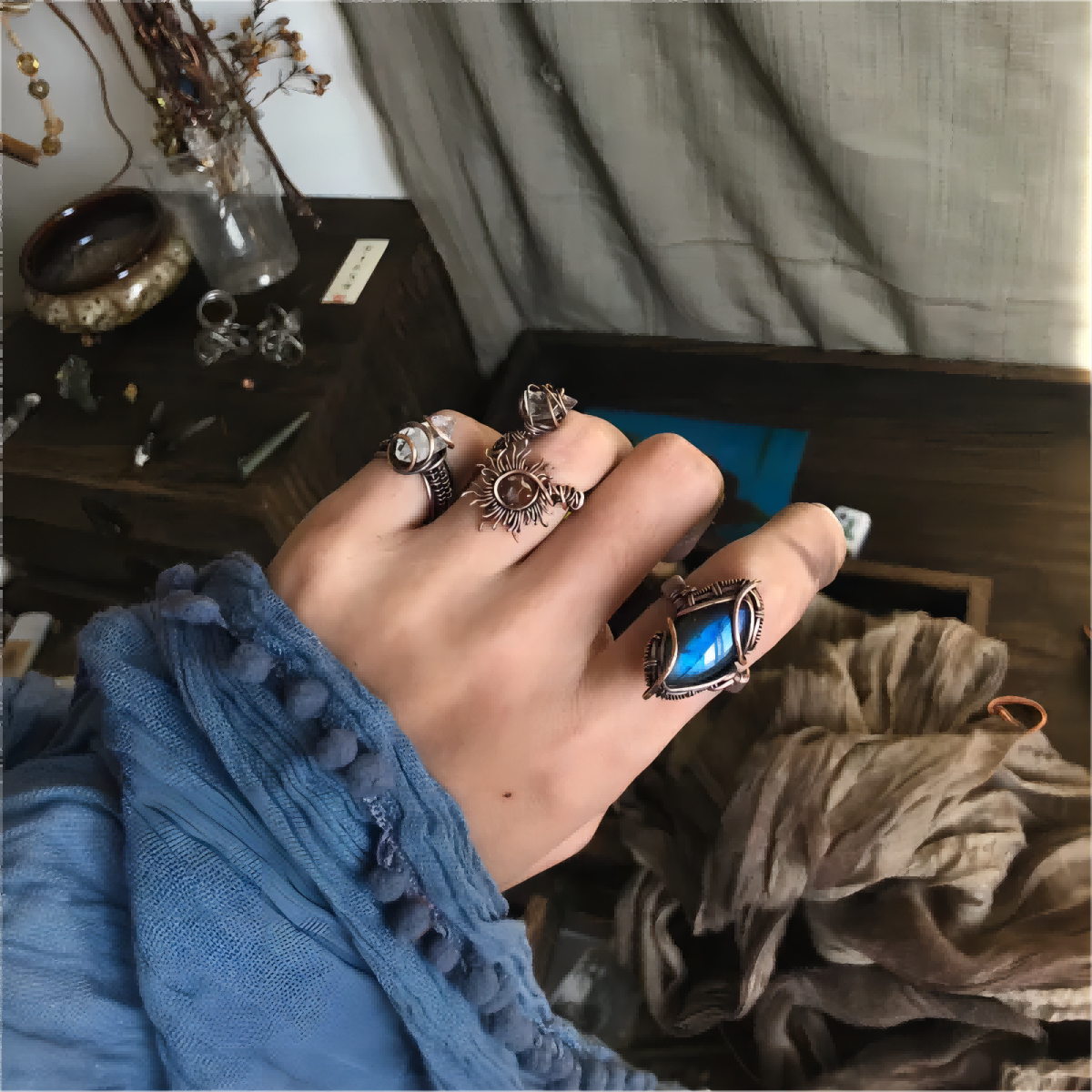 Peace Energy Labradorite Rings