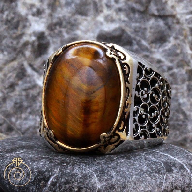 Wealth Energy Tiger's Eye Rings