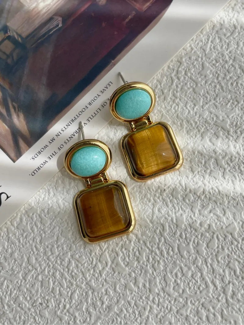 Wealth Energy Tiger's Eye Earrings