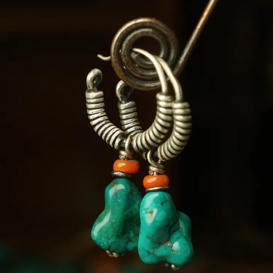 Perpetual Wealth Everlasting Turquoise Sterling Silver Earrings