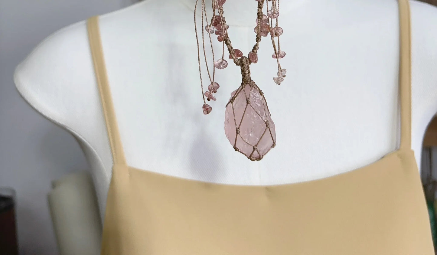 Love Energy Rose Quartz Pendants