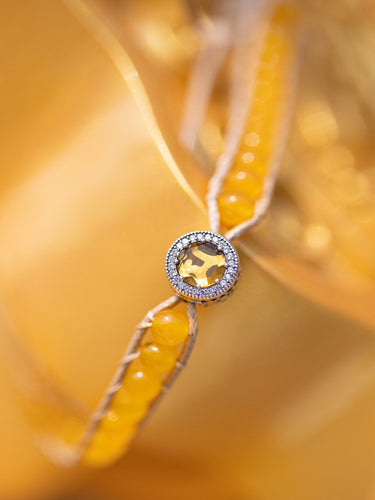 Yellow Agate Manjushri Braided Bracelet |