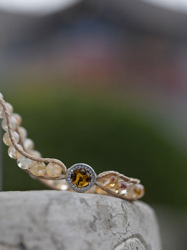 Yellow Citrine Manjushri Braided Bracelet
