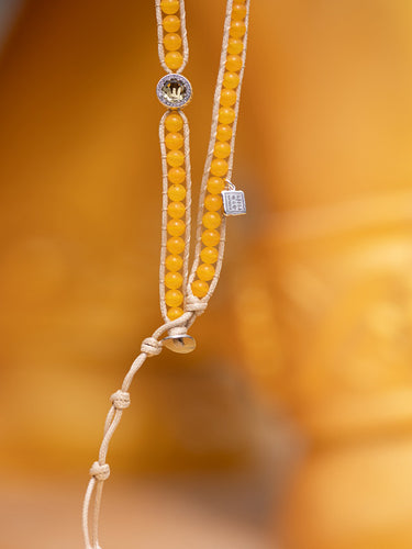 Yellow Agate Yellow Wealth God Braided Bracelet
