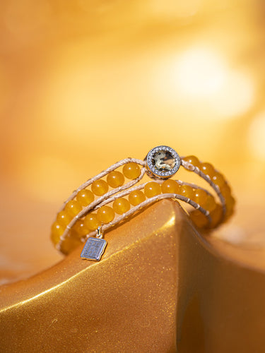 Yellow Agate Yellow Wealth God Braided Bracelet