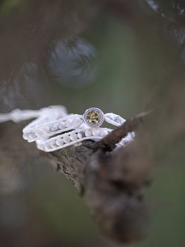 White Turquoise Yellow Wealth God Braided Bracelet