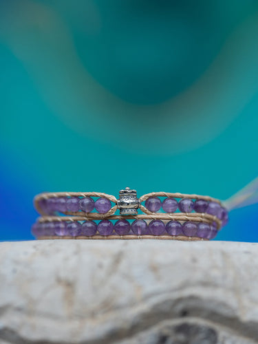 Amethyst Medicine Buddha Braided Bracelet