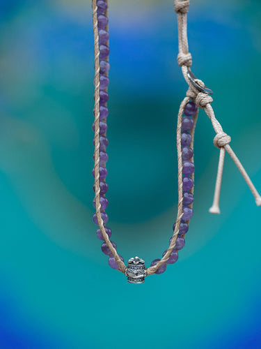 Amethyst Medicine Buddha Braided Bracelet