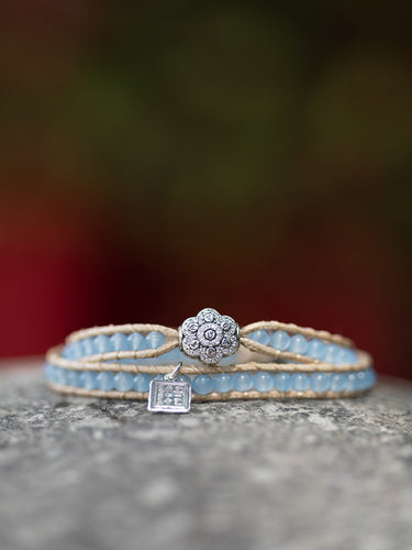 Aquamarine Guanyin Braided Bracelet