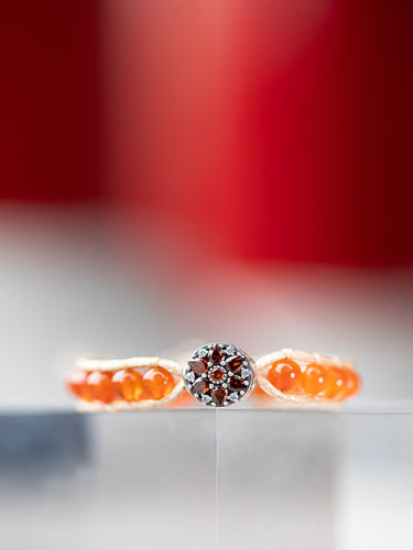 Red Agate Longevity Buddha Braided Bracelet