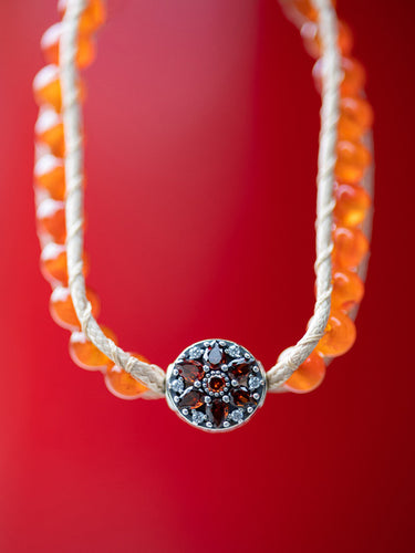 Red Agate Longevity Buddha Braided Bracelet