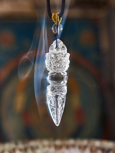 Phurba Vajra Protective Energy Clear Quartz Pendants