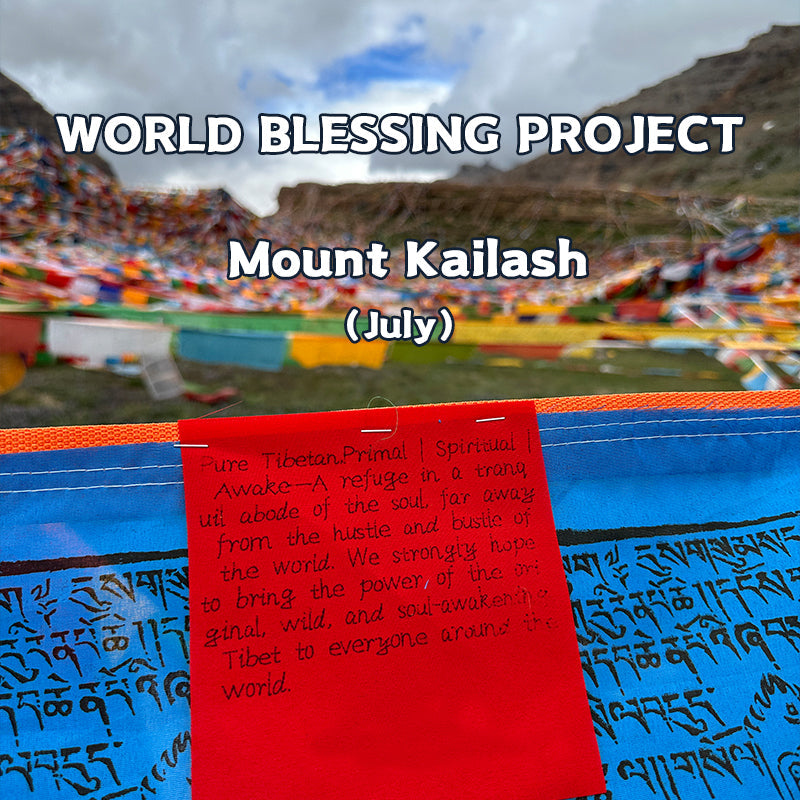 Hang the prayer flags for you in Northern Tibet grasslands puretibetan