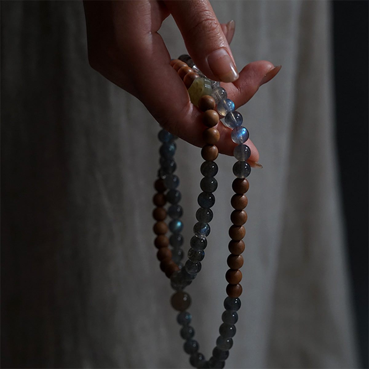 Labradorite and Sandalwood Lucky Energy Bracelet