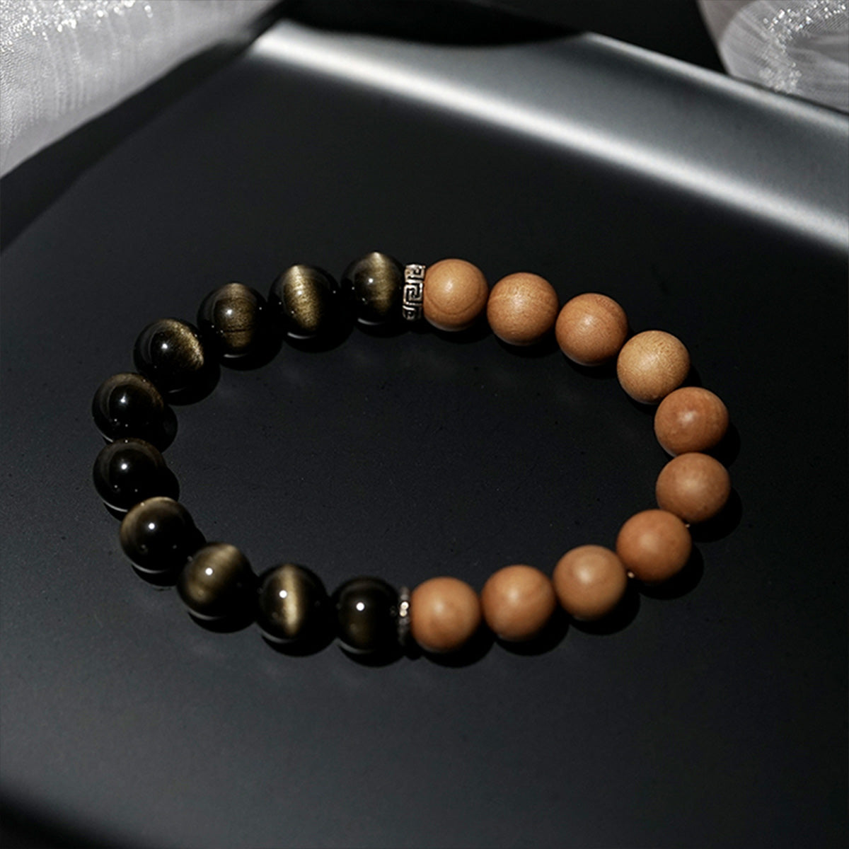 Obsidian Courage and Blessing Energy Bracelet