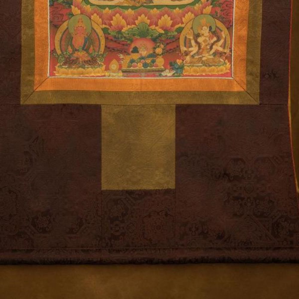 18th Century White Tara old thangka hand-painted Miantang School of Painting