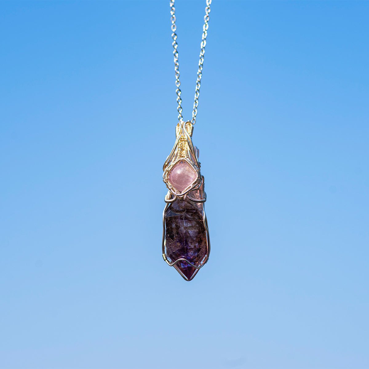 Spiritual Energy Super 7 Amethyst Silver Pendants