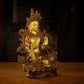 Qing Dynasty Tibetan Antique Green Tara Statue Gilded Clay from Potala Palace