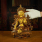 Qing Dynasty Tibetan Antique Green Tara Statue Gilded Clay from Potala Palace