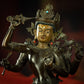 Qing Dynasty Tibetan Antique Statue Four-Armed Manjushri Copper Dza Monastery