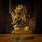 18th Century Tibetan Antique Statue Manjushri Giving Teachings Tibetan Gilt