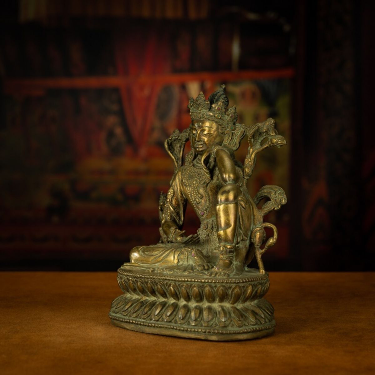 Qing Dynasty Tibetan Antique Statue Thinking Avalokiteshvara Lima Copper Gyirong Lakang Monastery