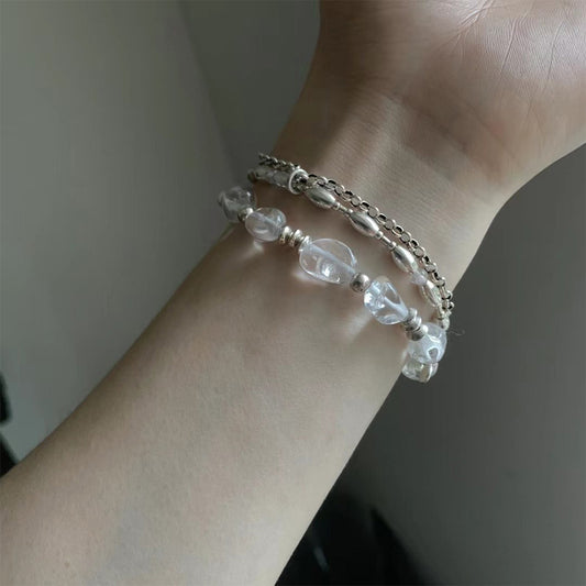 Waves of Purity Clear Quartz Bracelet