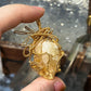 Citrine Wealth Pendant Handmade Silver Wire Wrap