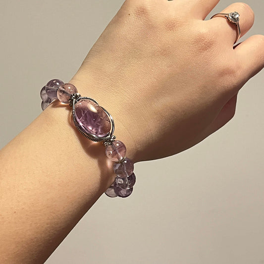 Serenity Amethyst Silver Bracelet