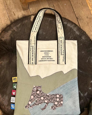 Pika Tote Upcycled Handmade Natural Design