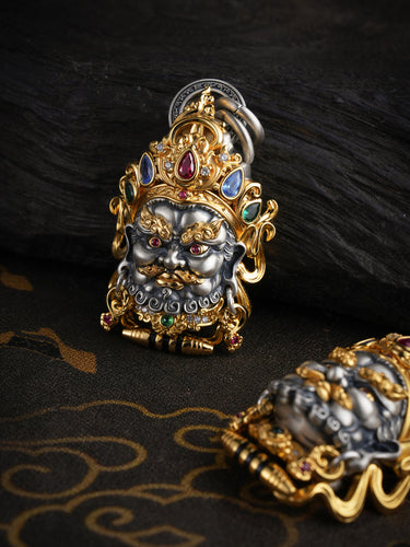 Abundance-Bringing Yellow Jambhala Sterling Silver Pendant