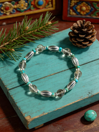 Pure Elegance Silver Melon Bead Bracelet