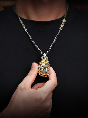 Abundance-Bringing Yellow Jambhala Sterling Silver Pendant