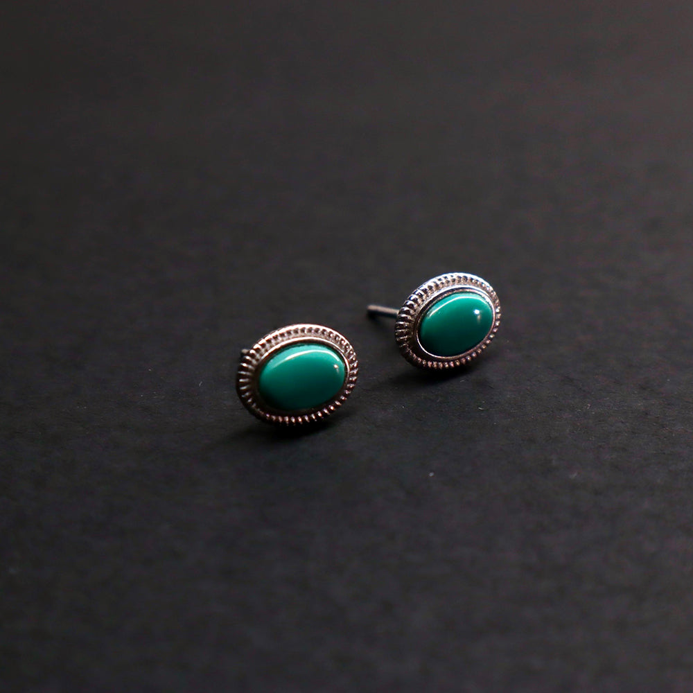 Kailash Energy Fortune Oval Turquoise Stud Earrings