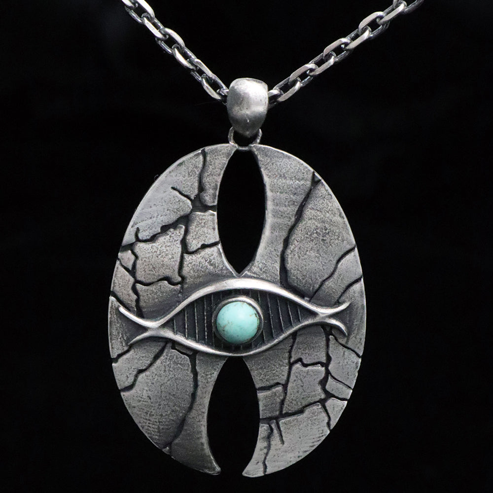 Eye of Protection Turquoise Silver Pendant