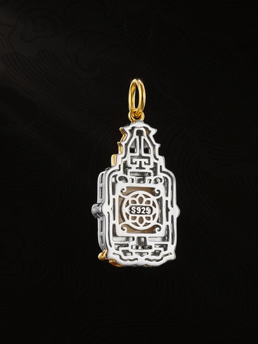 Sacred Stupa Zakirum Sterling Silver & Mother-of-Pearl Pendant