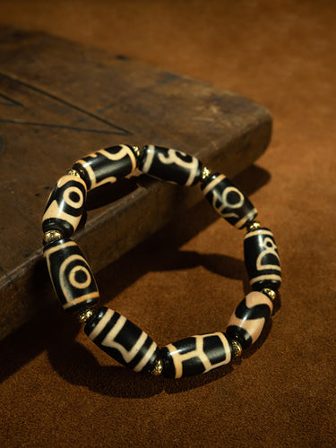 Tibetan Antique Dzi Bead Multitotem Bracelet