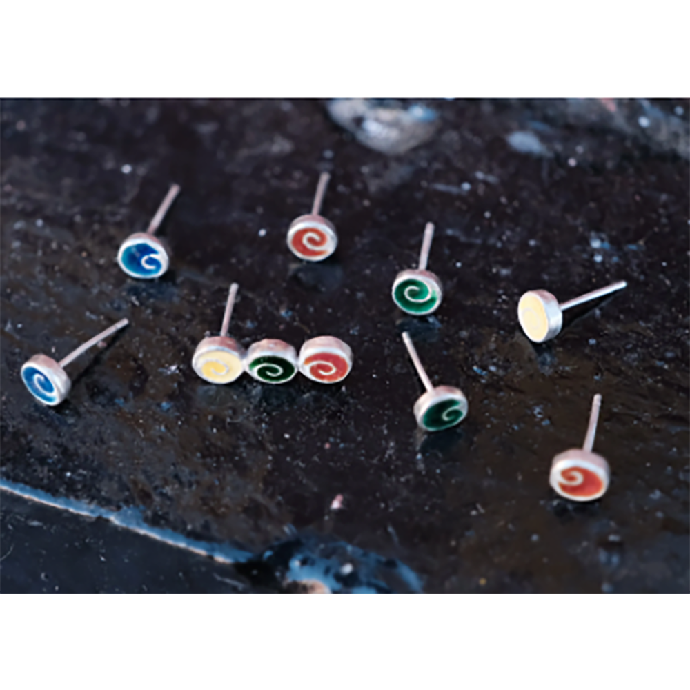 Enamel Swirl Luck Earrings